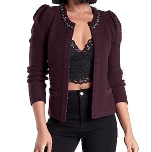 ‼️Final‼️ Express Jewel Neck Sweater Jacket - Size L